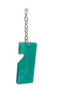 Half Heart Square Resin Keychain 2”