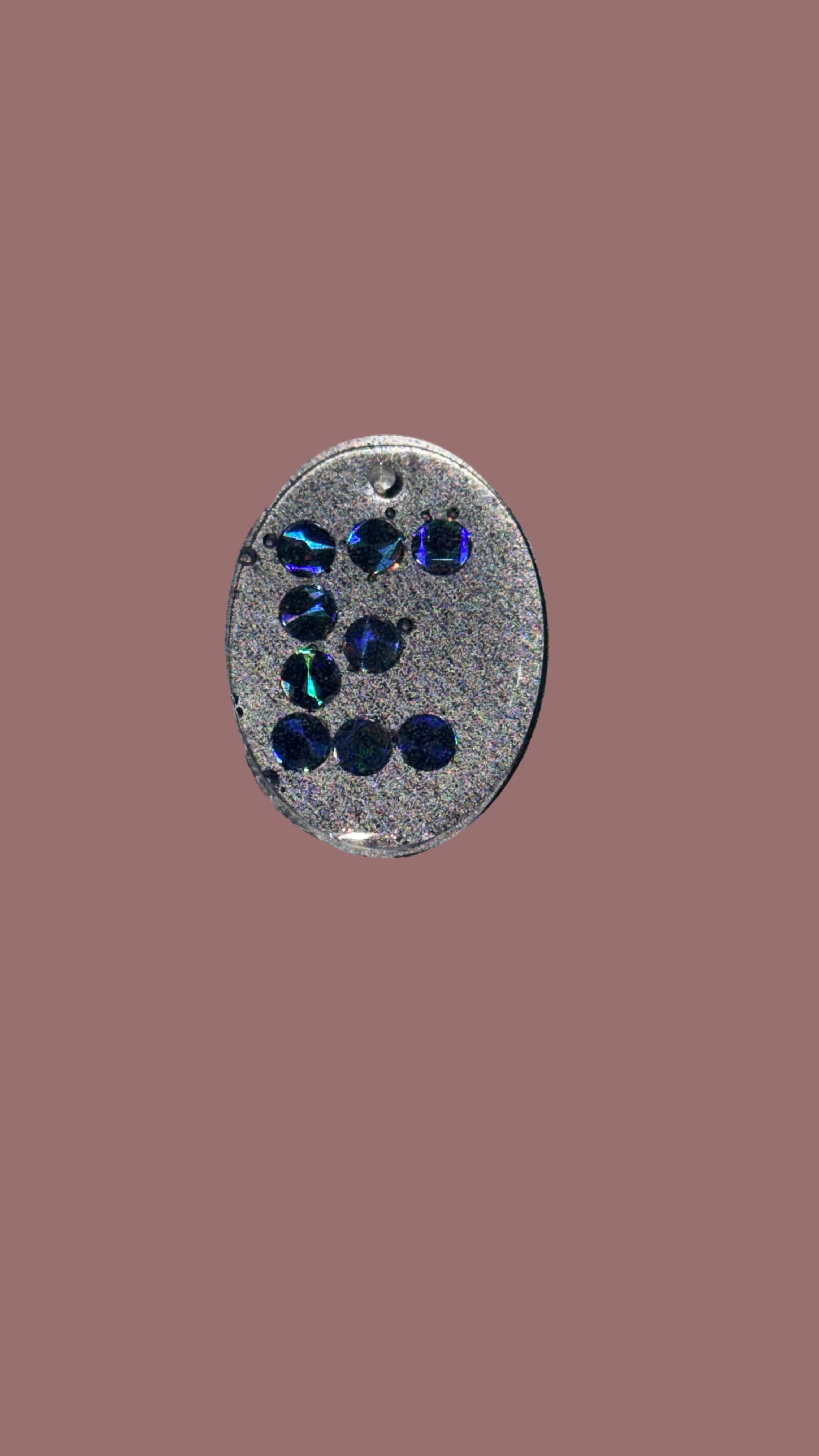 Oval 1.5” Initial E Keychain